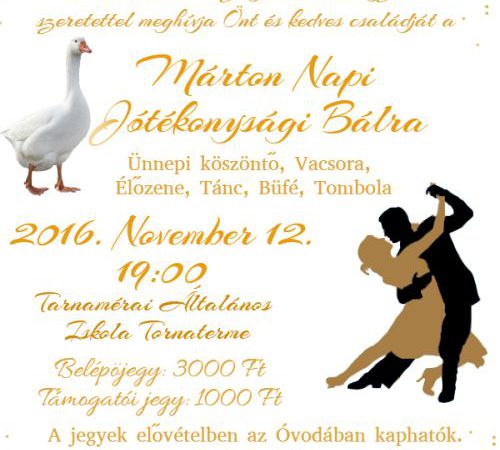 Meghívó Márton napi Jótékonysági Bálra