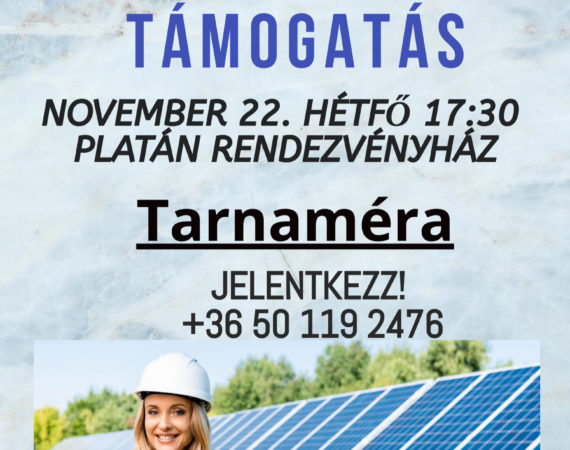 100%-os napelem támogatás